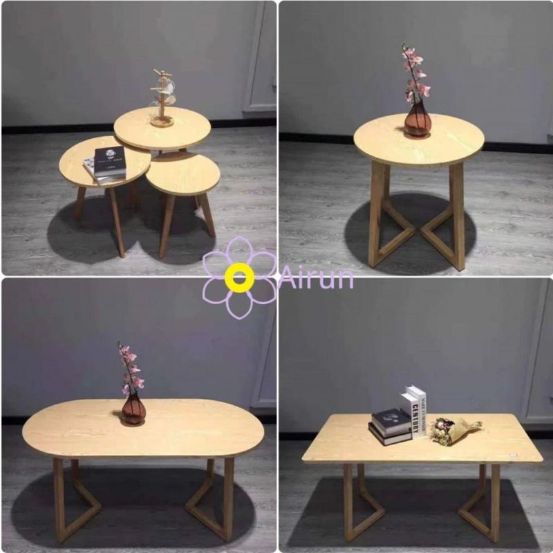 Modern Design Round Wooden Coffee Table Sofa Side Living Room Table Tea Table