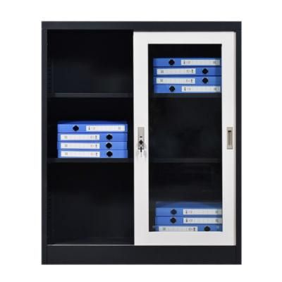 Modern Design Steel 2 Layers Office Furniture Ral Color Sliding Door File Cabinet