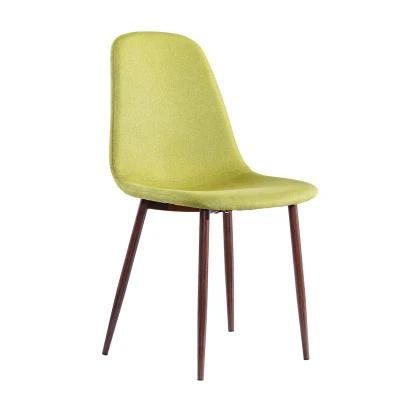 Wholesale Home Furniture Colored Velvet Fabric Dining Chair with Paper Metal Legs