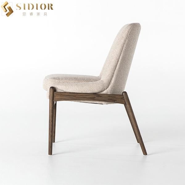 MID Century Upholstered Ultra Modern Fabric Upholstered Solid Wood Dining Chairs