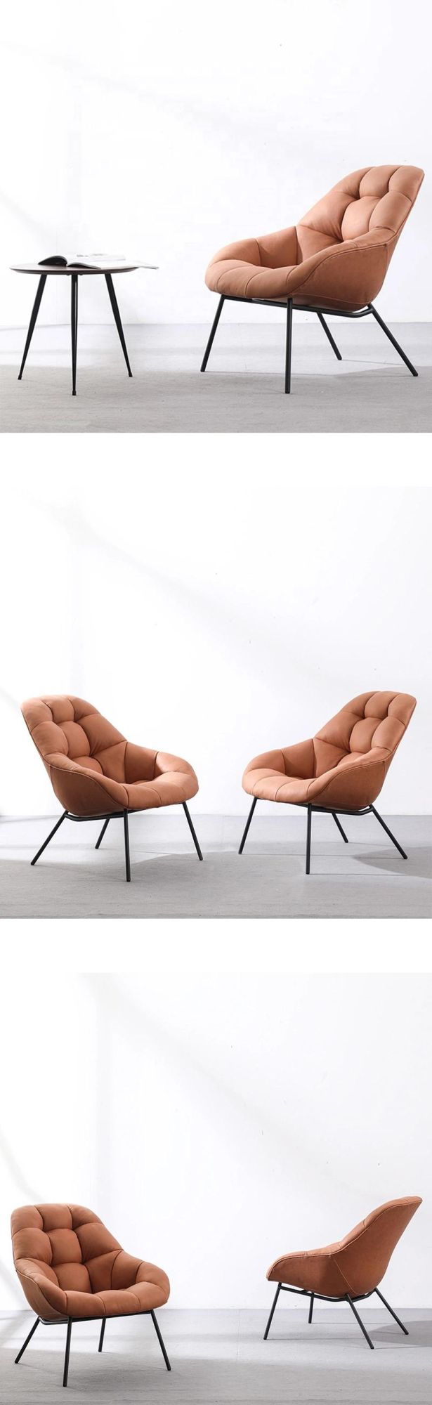 Modern Home Bedroom Furniture Comfortable New Relax Egg Design Living Room Leisure Lounge Chair with Metal Leg