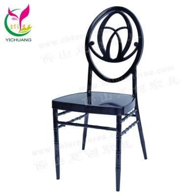Yc-A76-05 Shunde Event Black Paint Sillas Tiffany Chair with White Cushion