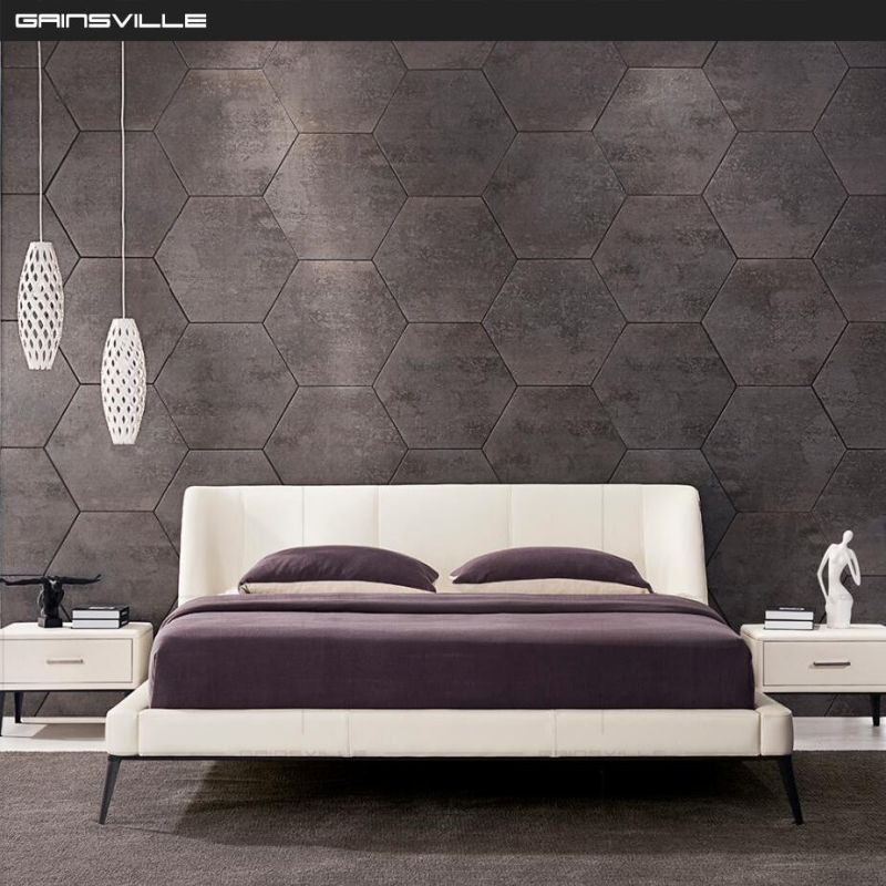 Luxury Italian Bedroom Set Furniture King Size Modern Italian Latest Double Bed Designer Furniture Set Leather Luxury Bed