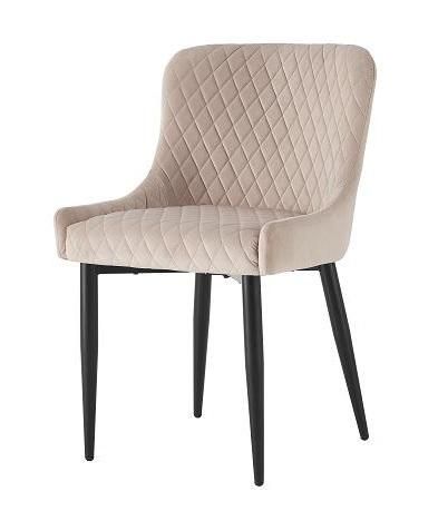 Modern Furniture Hot Sale Velvet Fabric Black Metal Legs Dining Room Chair