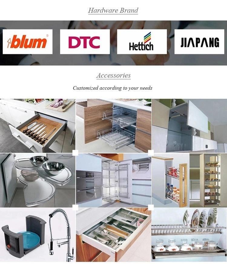 Foshan Manufacturer Custom Wood Kitchen Cabinets Sets Design Modern Grey Melamine MDF Laminated Board Kitchen Cabinet