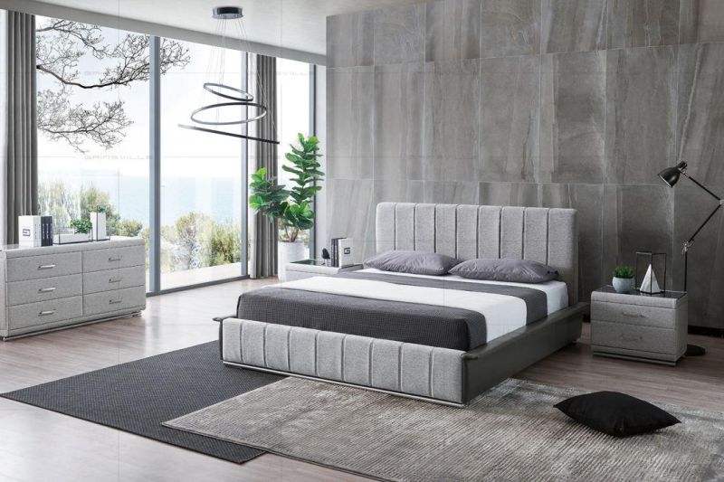 Modern Home Furniture Bedroom Soft King Size Fabric Bed Gc1808