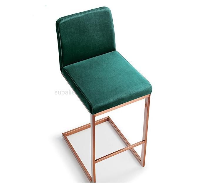 Restaurant Furniture Leather or Velvet Cushion Bar Height Chair