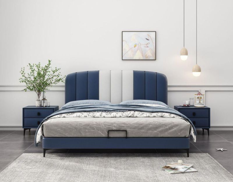 Custom Made Modern Simple High Quality PU Leather Double Bed