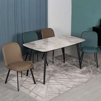 Natural Landscape Hard Ceramic Furniture Dining Tables Modern Tempered Glass Dining Table