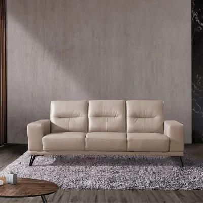 Modern Home Office Hotel Living Room Furniture Set White Couch Double Leather Sofa