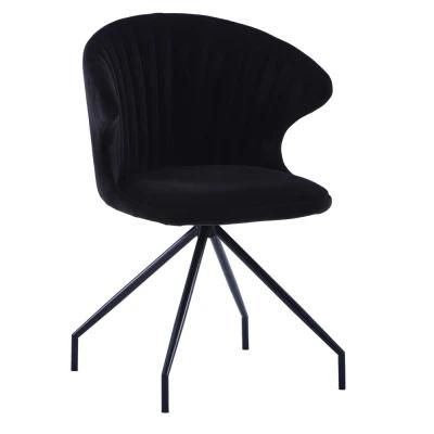 Colorful Spy Black Powder Coated Legs Restaurant Furniture Black Arm Fabric Dining Chair