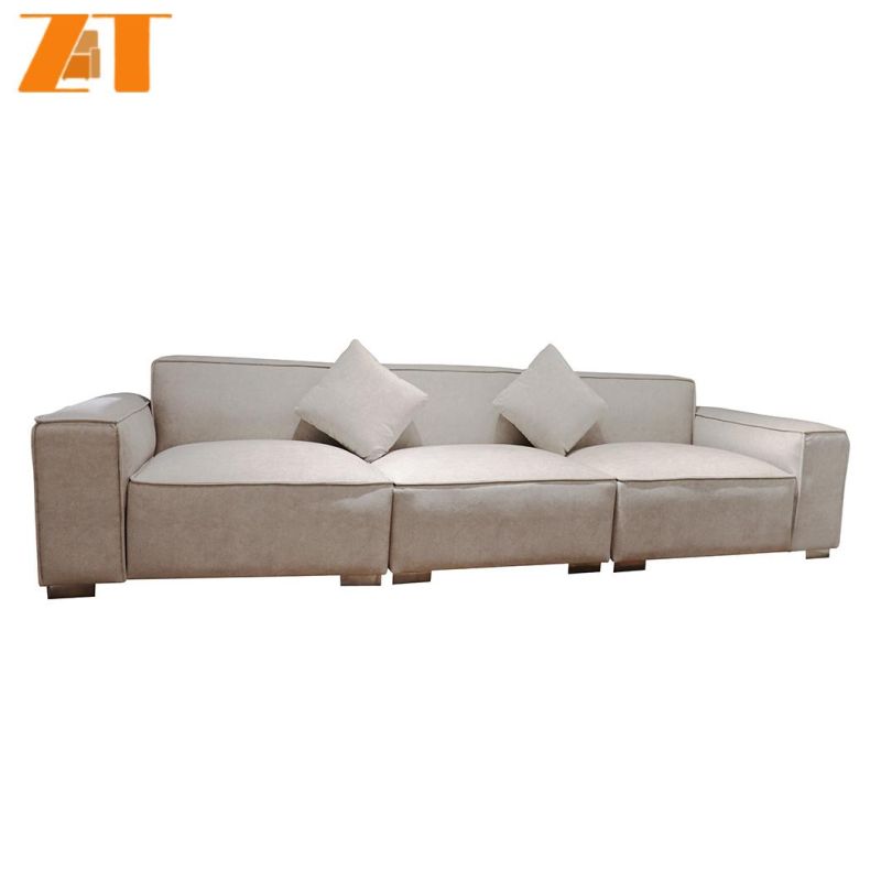 Classic Style Living Room Furniture Wooden Frame Fabric Sofa Set for Home