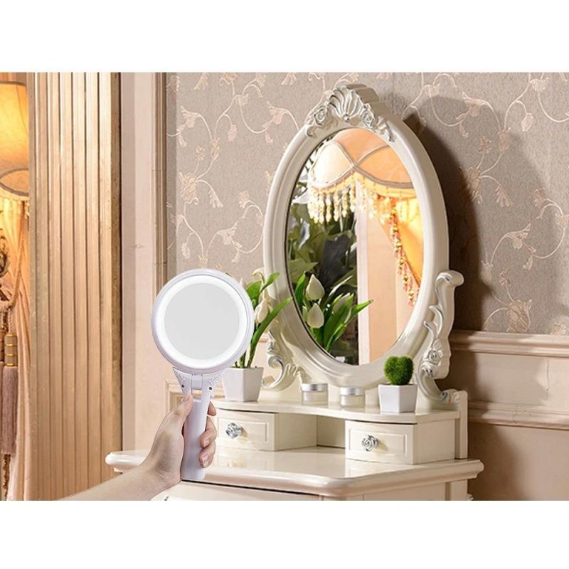 Portable Vanity Mirror Hand Pocket Dual Sides Makeup Mirror