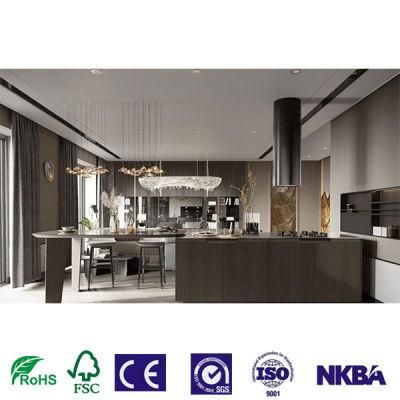 Kitchen Furniture Design Soid Wood Veneer Kitchen Cabinet for Wholesales