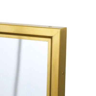Mirrors Factory Hot Sale Metal Aluminum Alloy Frame Round Gold Color Bathroom Mirror
