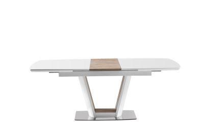 Modern Rectangle Extension Extendable Size Adjustable MDF Dining Table for Home