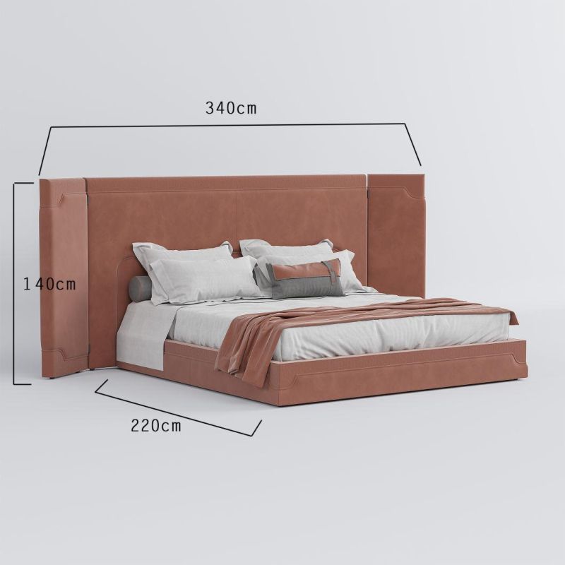 Exclusive Modern Design Apartment Home Furniture High Quality Bedroom Fabric Floor Bed Set