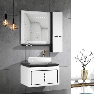 New Design Wall Mounted White Corner PVC Bathroom Wash Basin Cabinet Bath Vanity