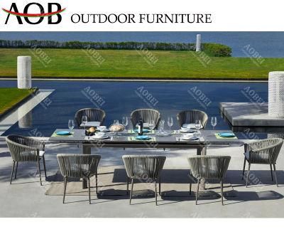 Modern Garden Exterior Home Hotel Bar Patio Restaurant Outdoor Dining Rope Chair Table Furniture Set