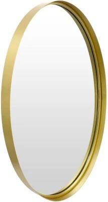 Oval Wall Mirror, 19X24&quot; Contemporary Bathroom Mirrors for Wall, Oval Shaped Metal Gold Frame Wall-Mounted for Bathroom, Entryway, Living Room