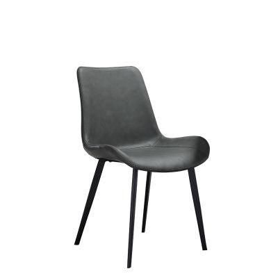 Home Leisure Restaurant Dinner Furniture Matt Black Metal Leg Dining Chair