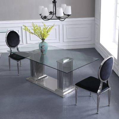 Modern Dining Furniture 6 Seater Glass Dining Table