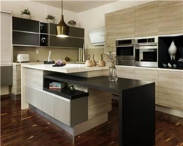 Contemporary Durable Integrated Wood Veneer Kitchen Cabinet with Kitchen Cupboard
