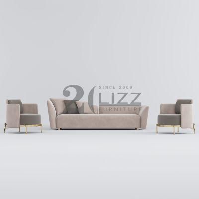 Sectional Modern Simple Dessign Living Room Home Furniture European Leisure Velvet Fabric White Sofa