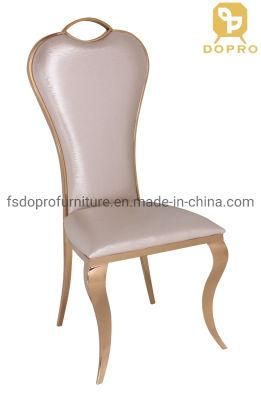 Hotel Dining Room Rose Gold Stainless Steel Accent Chair for Wedding Restaurant Home