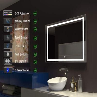 New Design Hot Selling Home Decoration Fogless Dimming LED Bathroom Makeup Mirror