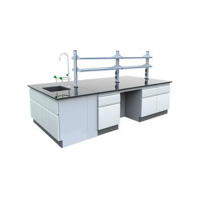 Physical Wood and Steel Medical Laboratory Work Bench, Hospital Wood and Steel Lab Furniture/