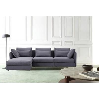 Zhida High-End Good Quality Modern Home Furniture Villa Living Room L Shape Couch Corner Sectional Fabric Sofa