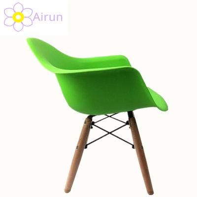 Low Price Wholesale Plastic Wood Legs Office Furniture Green Chair