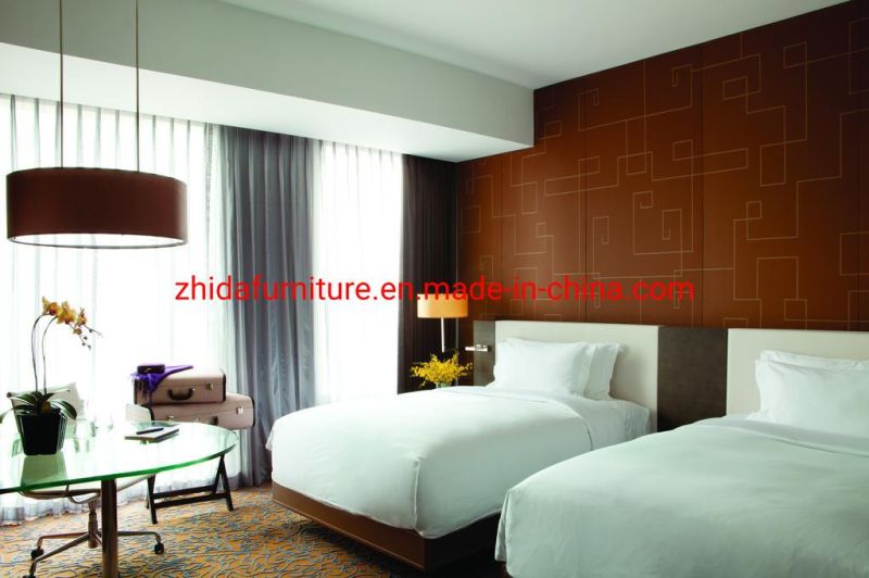 Modern Hilton Holiday Inn Hotel Design Apartment Furniture Living Room Bedroom Wooden King Size Bed with Leisure Fabric Sofa
