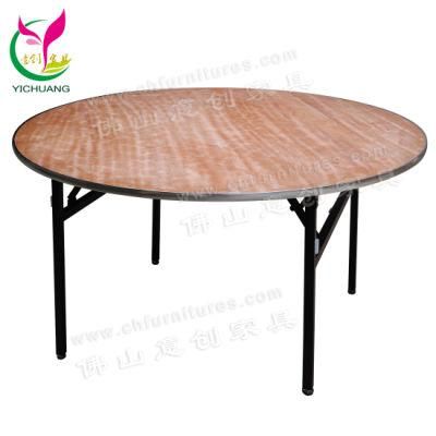 Yc-T40 Folding Hotel Banquet Round Lacquer Plywood Table with Aluminum Edge