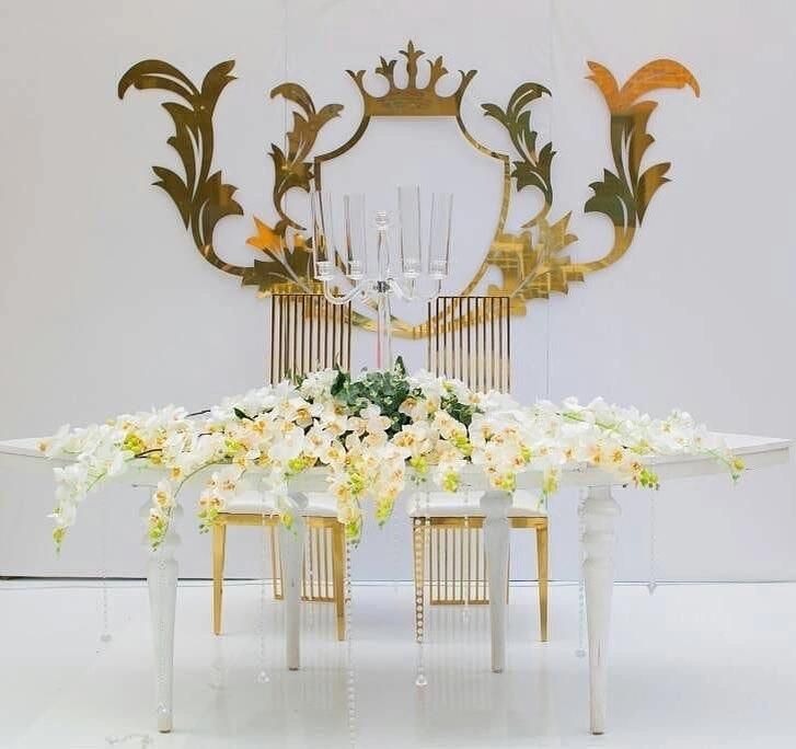 Top Sale Nordic Gold Party Wedding Groom and Bride Chairs