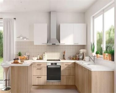 Custom Fresh High Quality Integrated Wood Grain Laminate Kitchen Cabinet