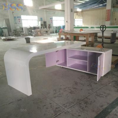 Office L Shaped Desk Manager White Marble L Shape Desk