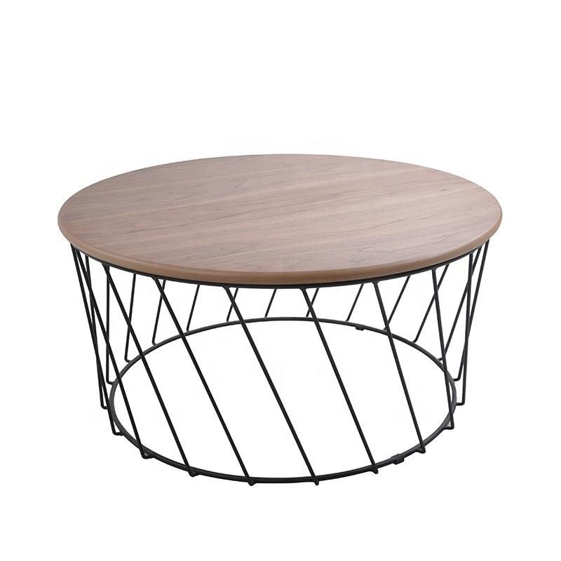 Metal Frame Round Center Tea Cafe Sofa Side Coffee Table for Living Room Furniture