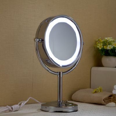 Brass Bathroom Magnifying Mirror Chrome Finish with LED