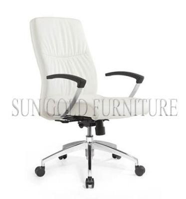 Modern PU Leather Medium Back White Confortable Office Chair (SZ-OC125)