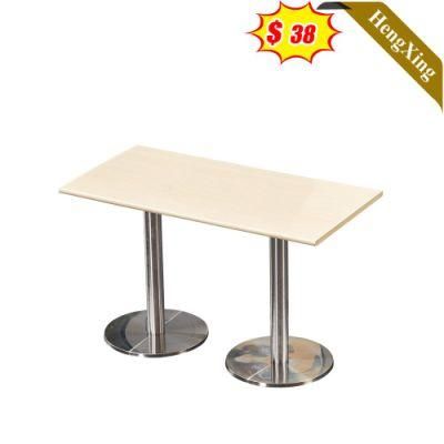 Wooden Square Design Dining Room Furniture Table with Round Metal Base Match Chair