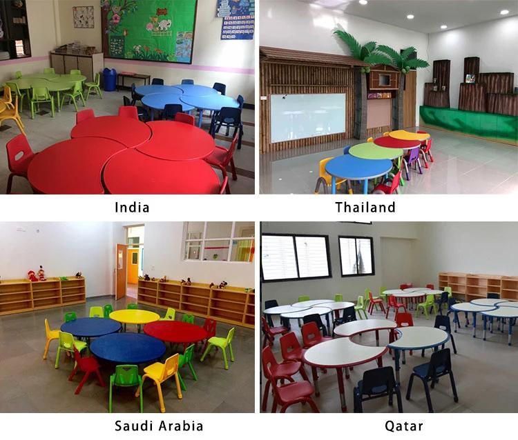 Colorful Wood Metal Adjustable Kindergarten Furniture Kids Table and Chair