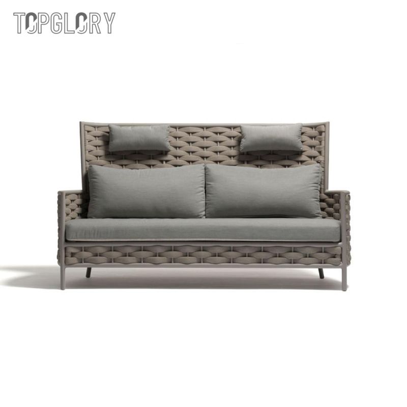 Aluminum Frame Woven Rope Round Sofa Set High Quality New Arrival Leisure Garden Patio Outdoor Chair