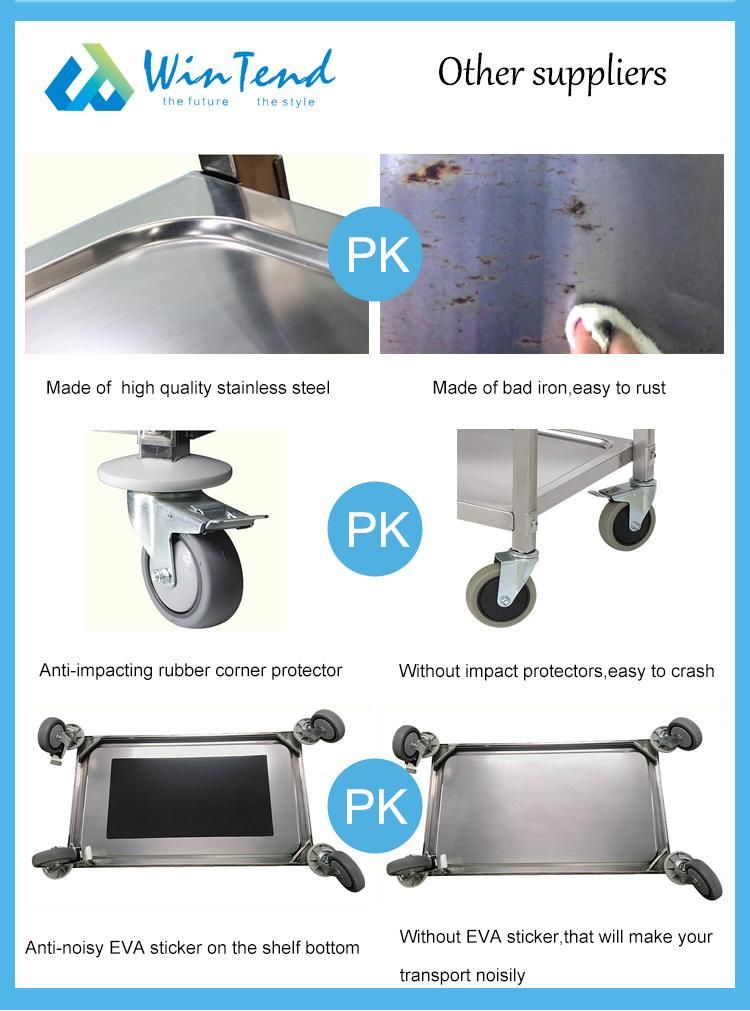 Hot Stainless Steel Hotel Housekeeping Food and Beverage Trolley