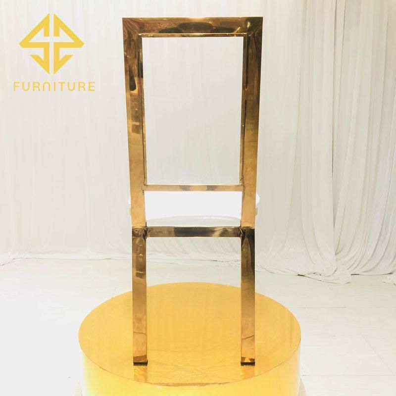Sawa Gold Acrylic Back Stainless Steel Dining Chair Hotel Furniture Wedding Events Used