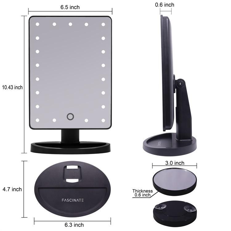 Portable Beauty Desktop Touch Screen Dismountable Makeup Mirror