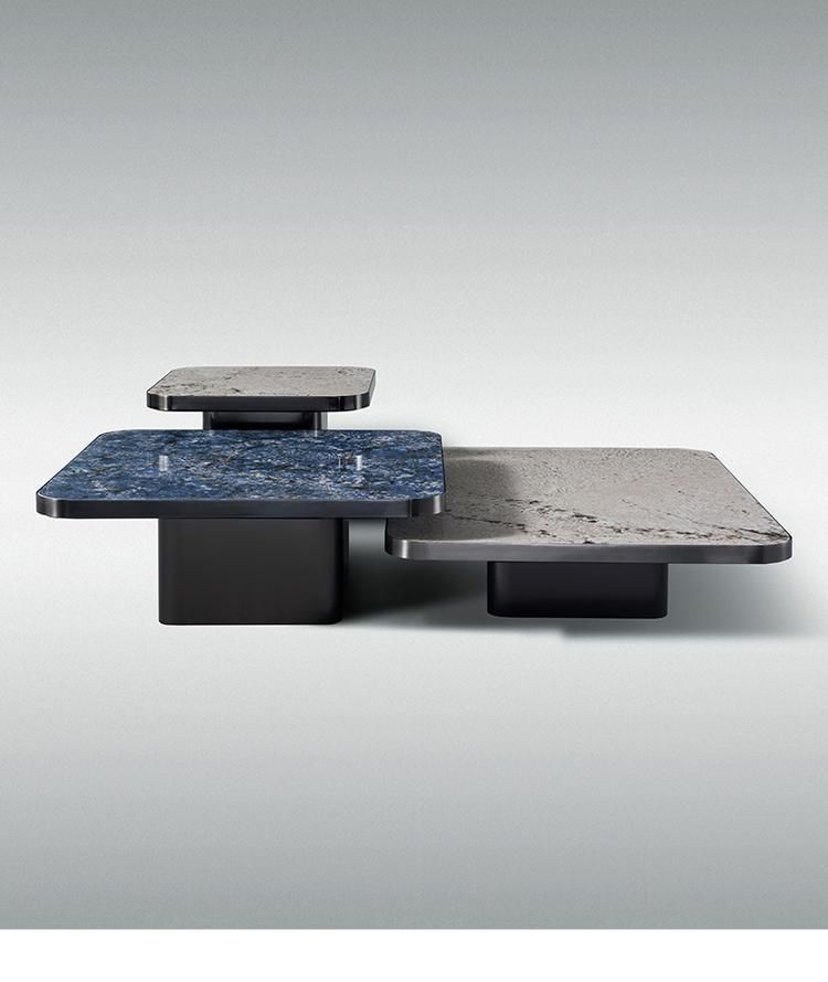 Home Furniture Titanium Rectangle Pandora Marble Sintered Stone Coffee Table