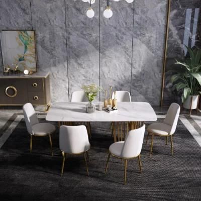 Modern Home Kitchen Dining Unique Sintered Stone Table Dining Furniture Set