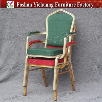 Yc-D102-5 Wholesale Used Hotel Restaurant Aluminum Stacking Armrest Dining Chair
